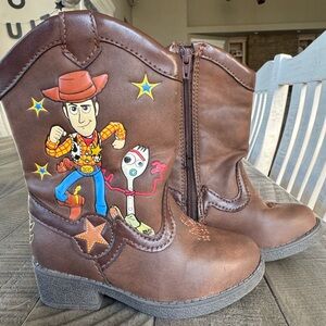 Disney Pixar - Toy Story 4 Woody & Forky Brown Cowboy Boots Toddler Size 6